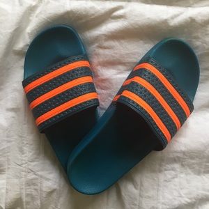Adidas adilette blue and orange lightly warn!